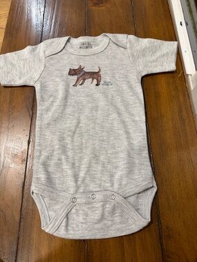 Gray Dog Graphic Baby Bodysuit baby onesie for girls and boys